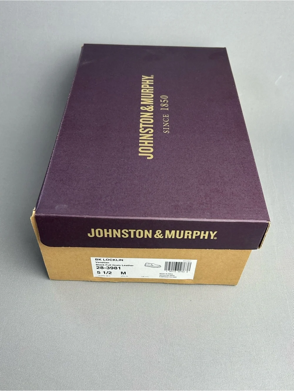 Johnston & Murphy Men’s 5.5 Teen Boys Black Leather Slip-On‎ Dress Shoes Loafers